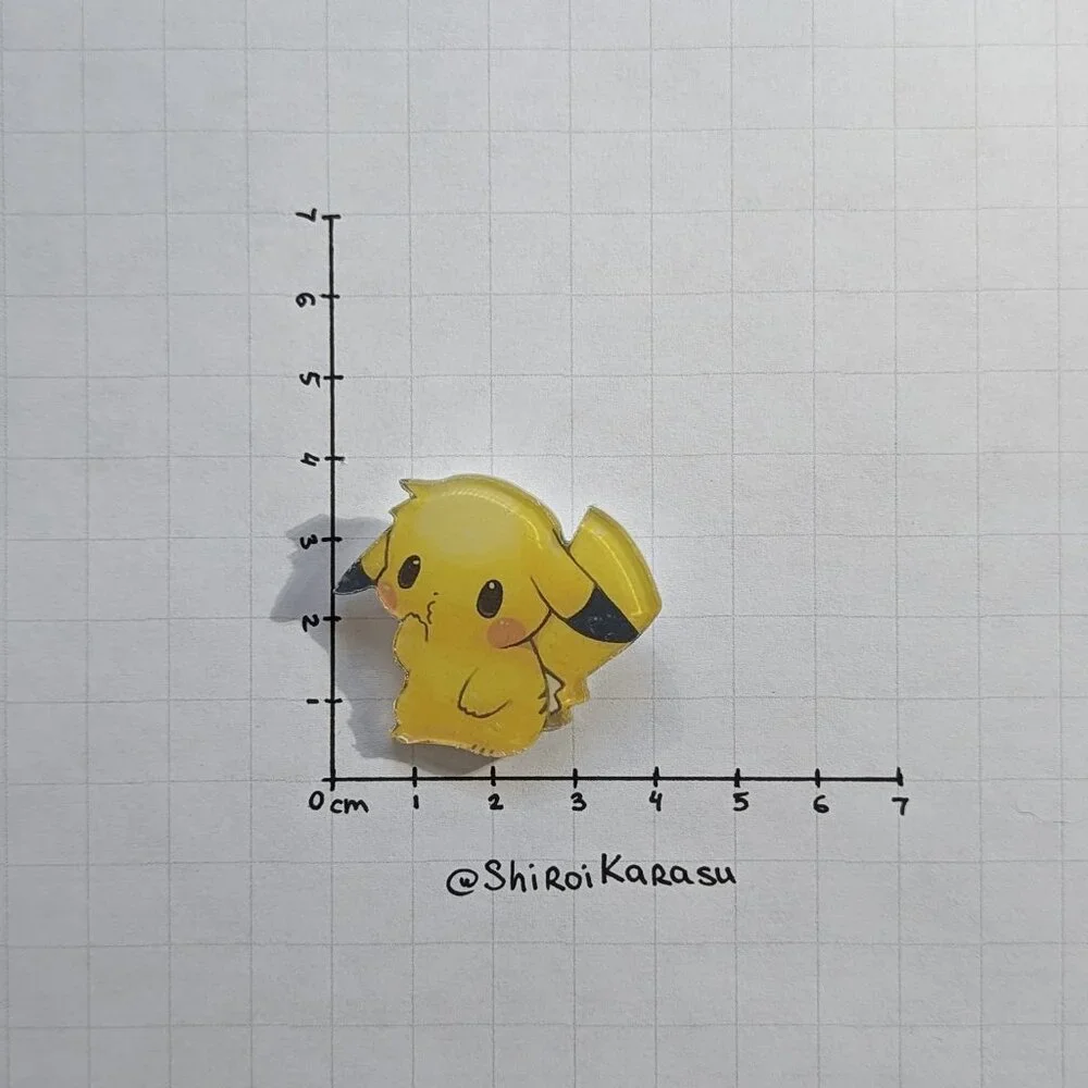 Pikachu Pokemon Anime Acrylic Pins Set of 6 NEW